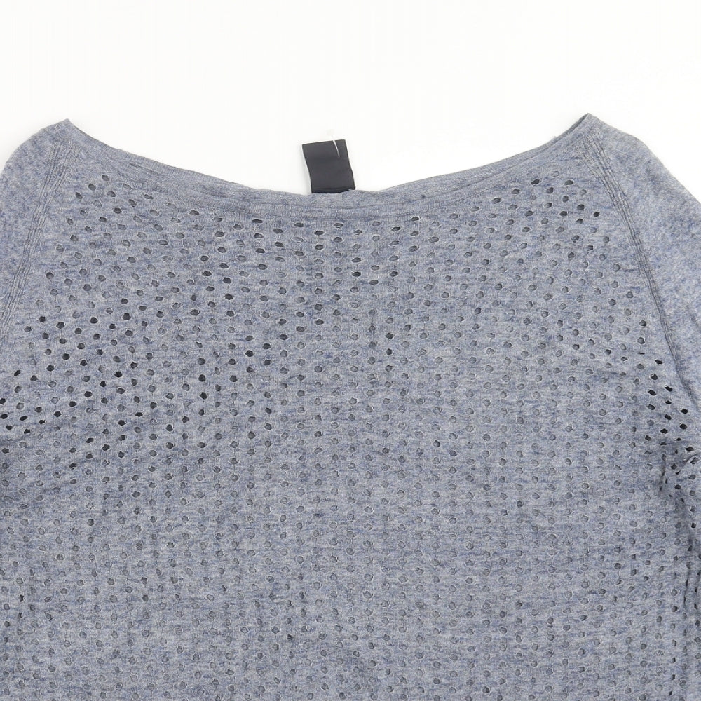 Gap Womens Blue  Knit Pullover Jumper Size M  - cut out dot pattern