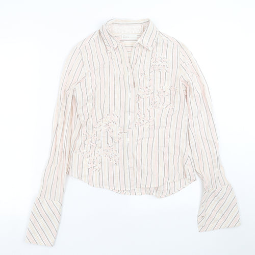 George Womens Pink Striped  Basic Button-Up Size 12
