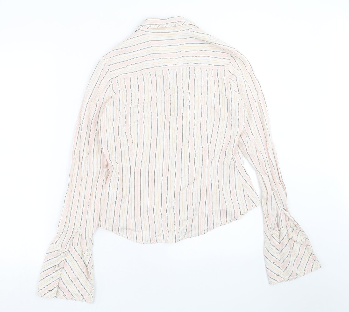 George Womens Pink Striped  Basic Button-Up Size 12