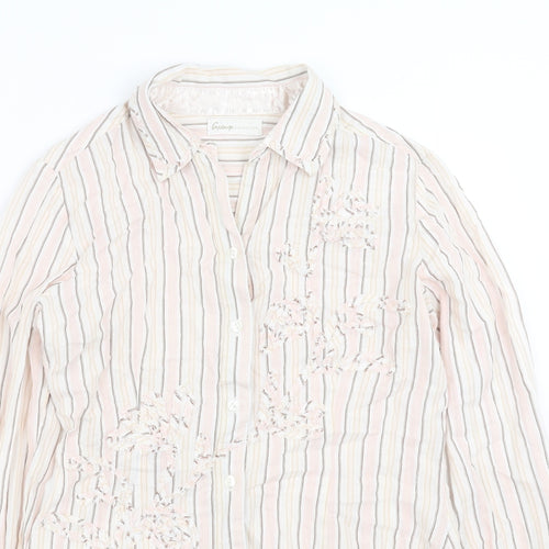 George Womens Pink Striped  Basic Button-Up Size 12
