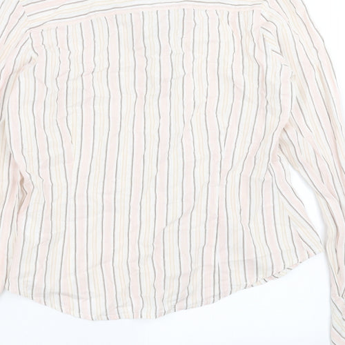 George Womens Pink Striped  Basic Button-Up Size 12