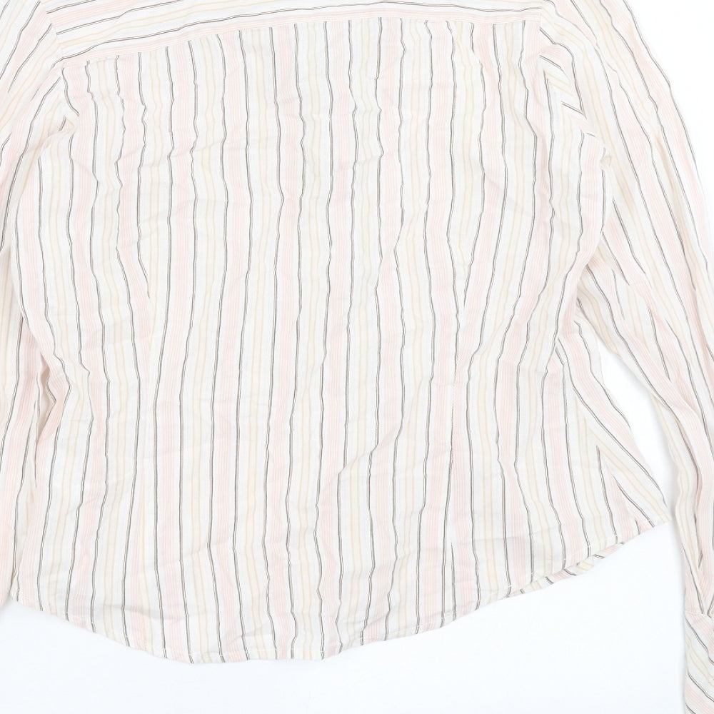 George Womens Pink Striped  Basic Button-Up Size 12