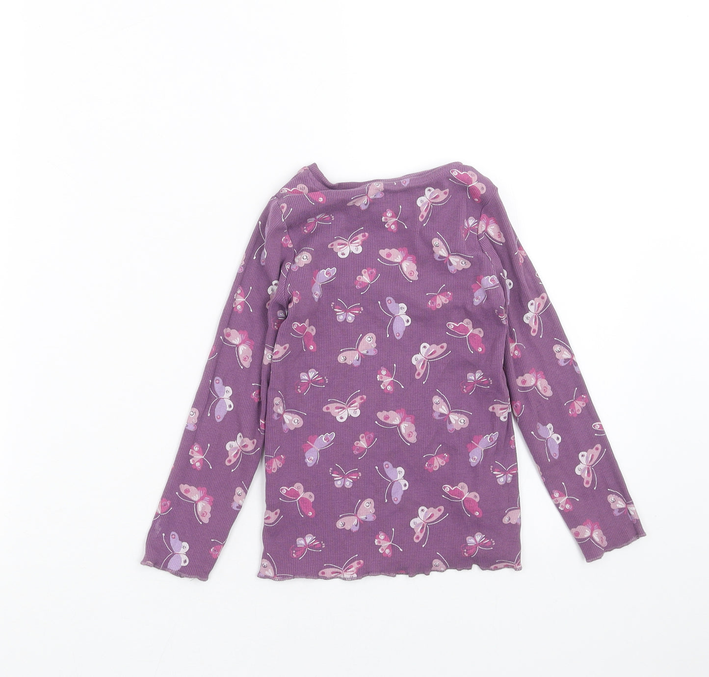 Nutmeg Girls Purple   Basic T-Shirt Size 4-5 Years  - butterflies