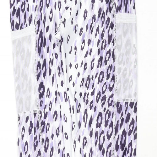 SheIn Womens Purple Animal Print  Compression Leggings Size S L27 in