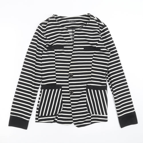 to shine Womens Black Striped  Jacket  Size S