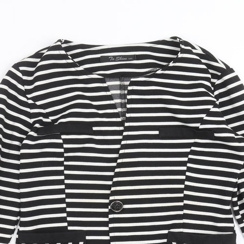 to shine Womens Black Striped  Jacket  Size S