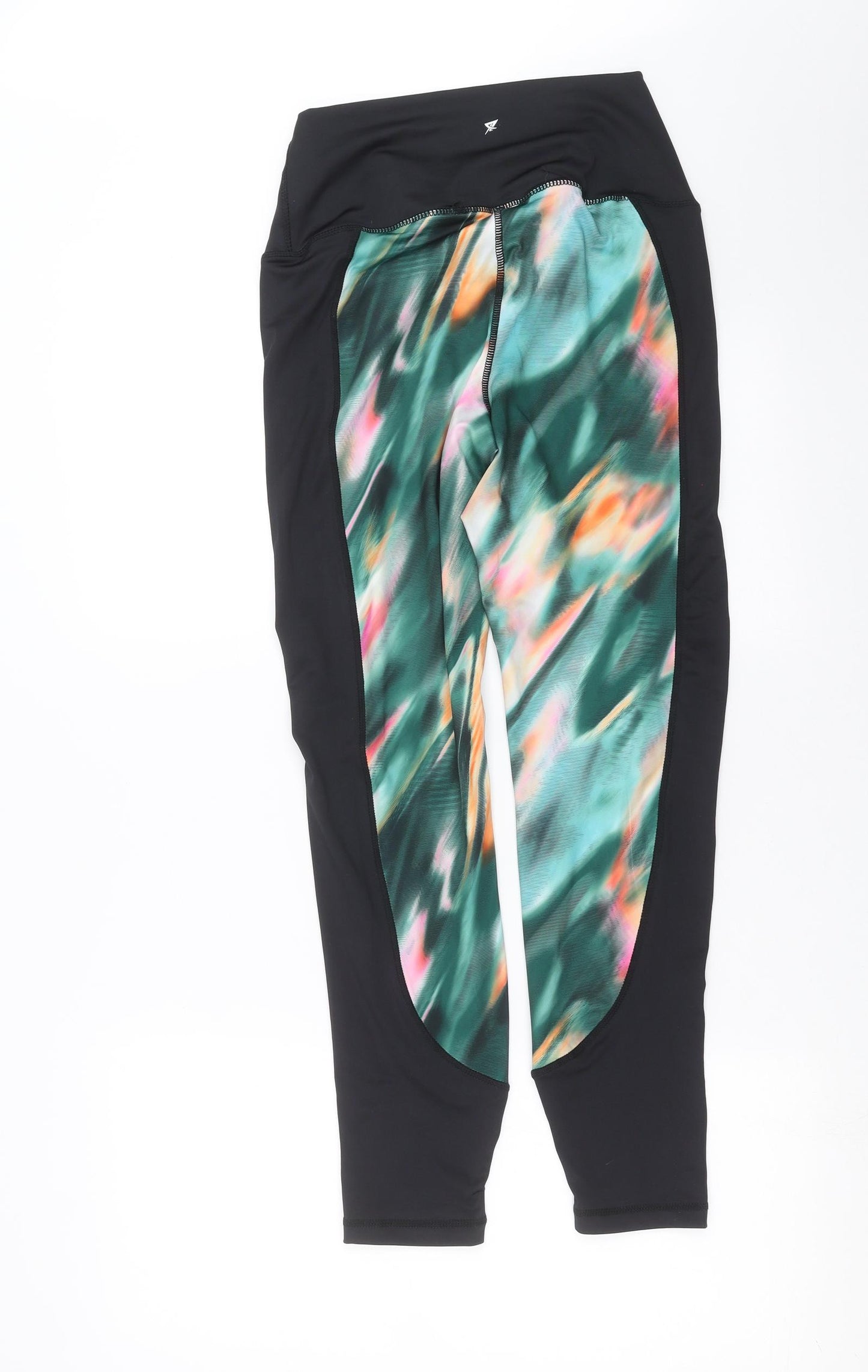 Primark Womens Black   Capri Leggings Size 12 L29 in - abstract print