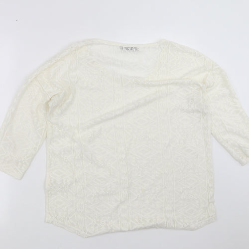 Primark Womens Ivory Geometric  Basic Blouse Size 14