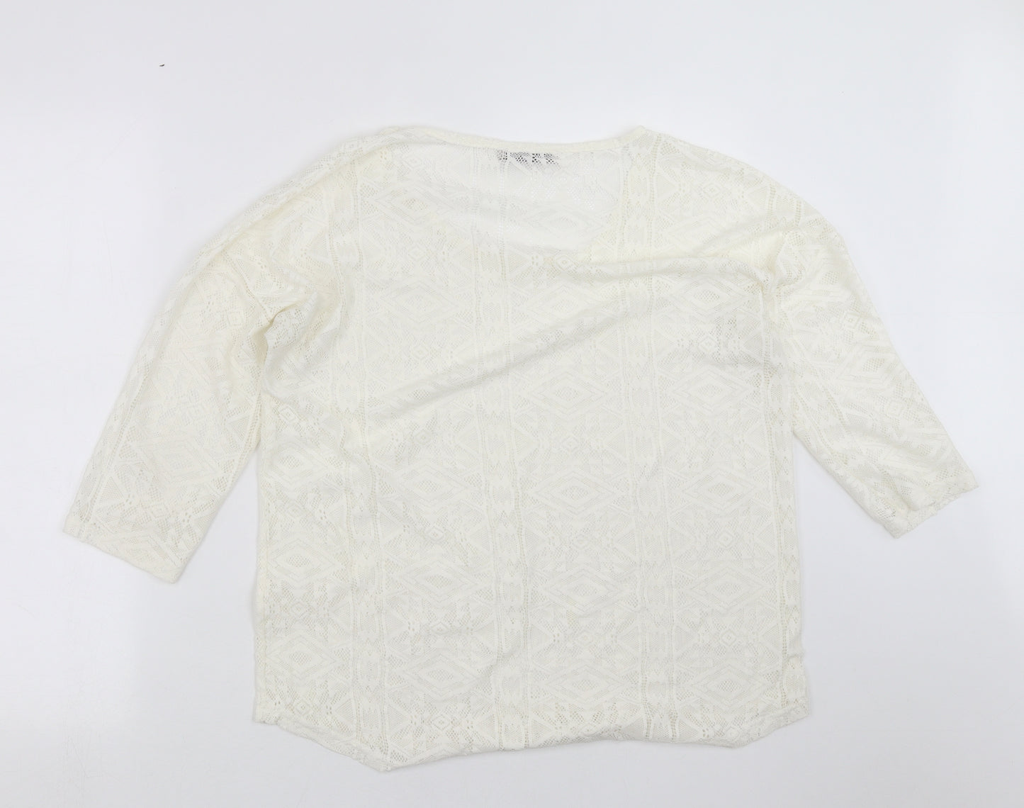 Primark Womens Ivory Geometric  Basic Blouse Size 14