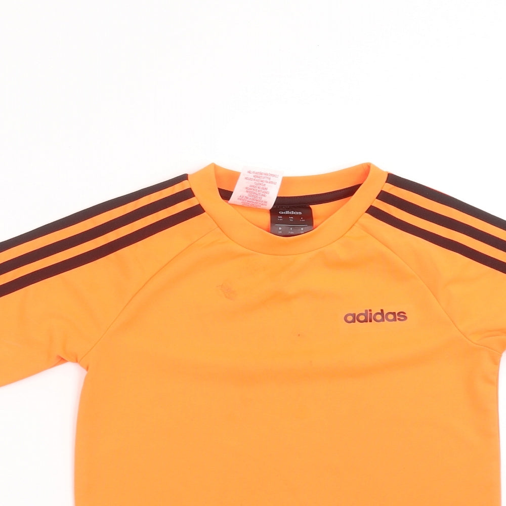 adidas Boys Orange   Basic T-Shirt Size 7-8 Years