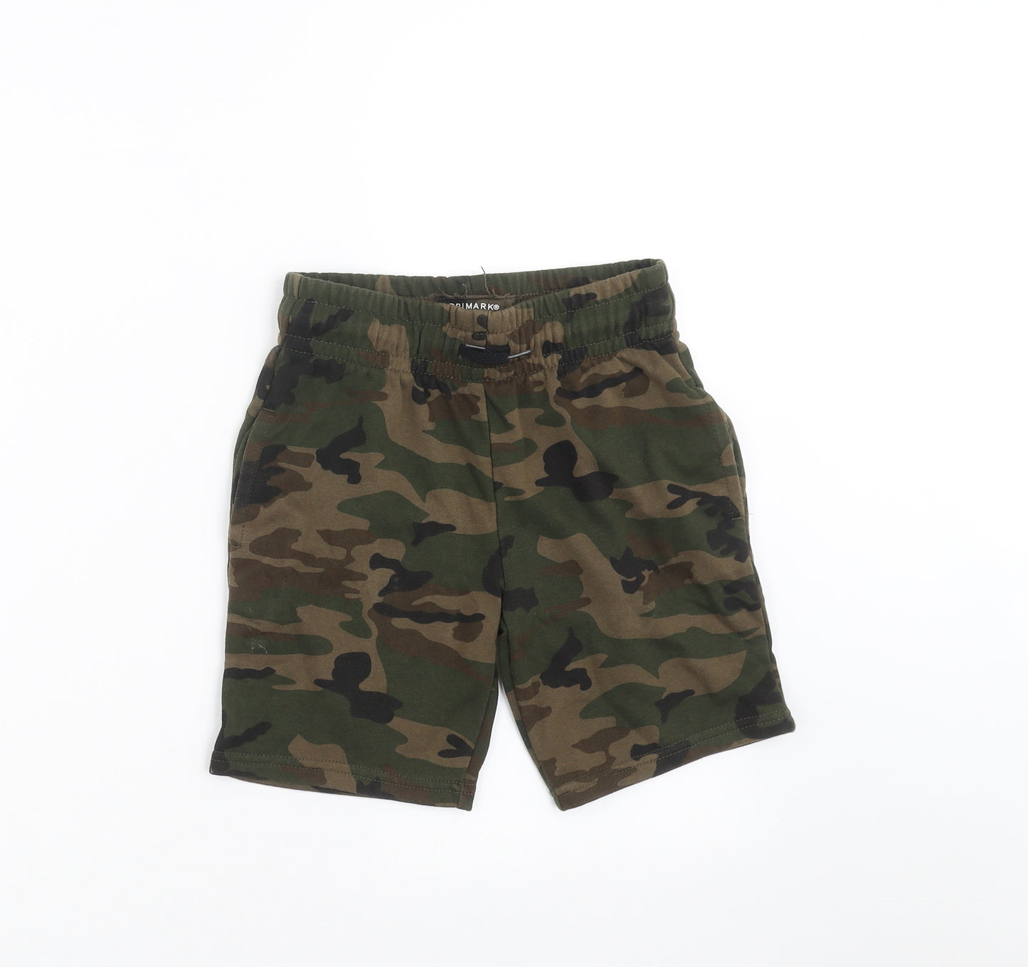 Primark Boys Green Camouflage  Sweat Shorts Size 7-8 Years
