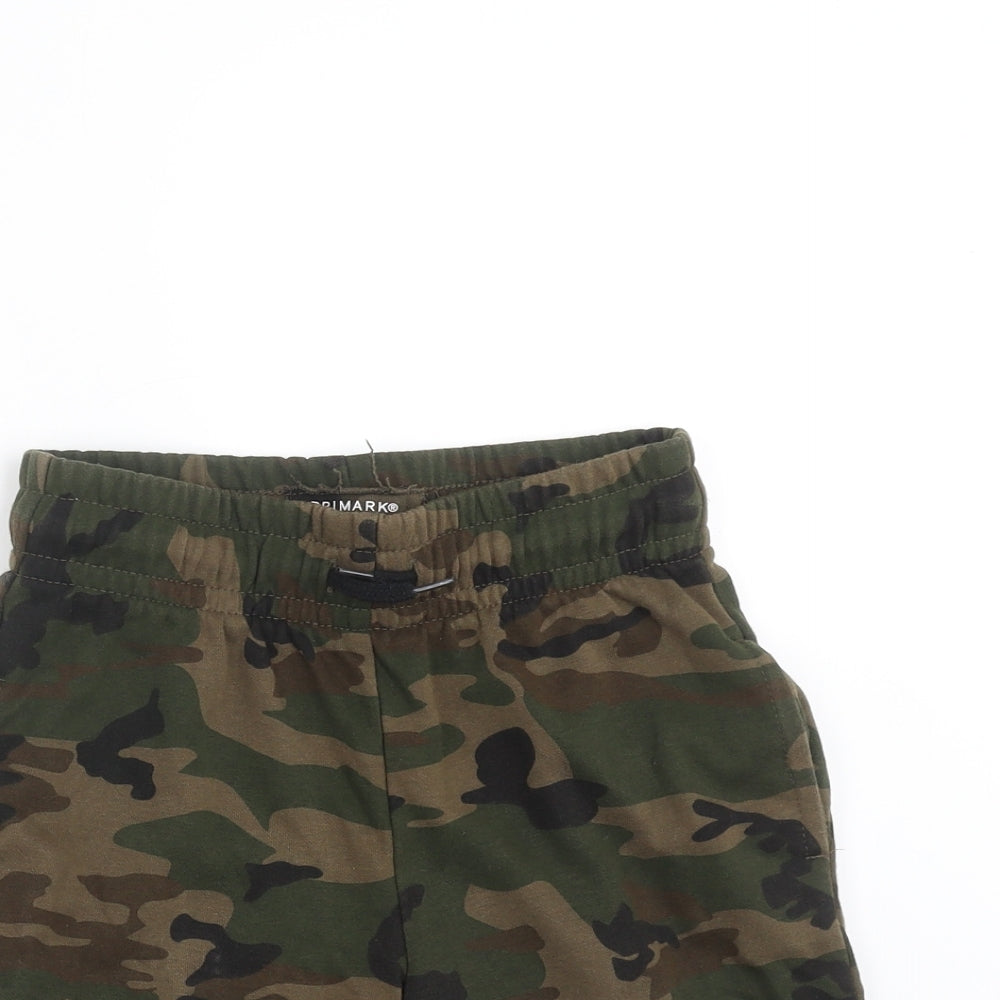 Primark Boys Green Camouflage  Sweat Shorts Size 7-8 Years