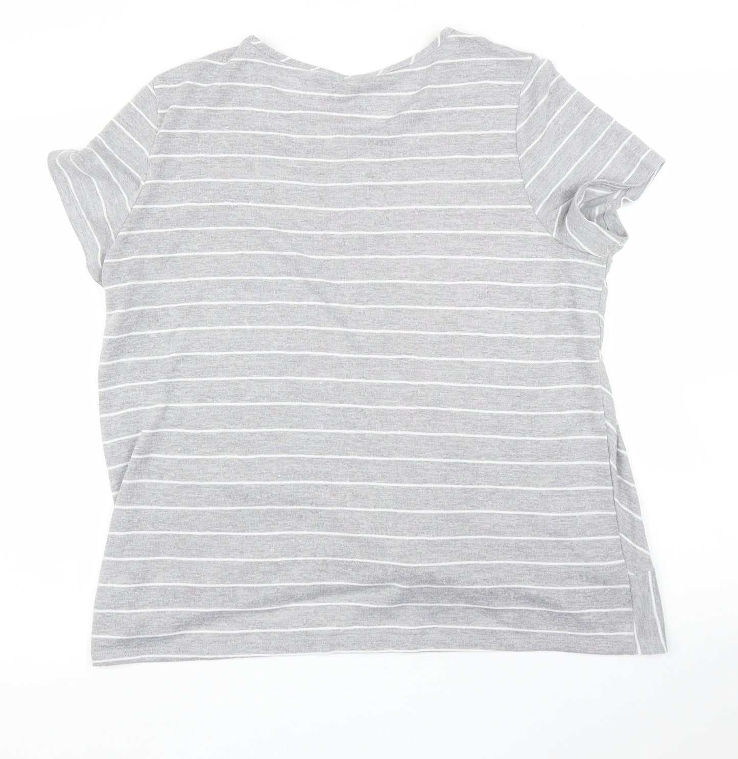 George Womens Grey Striped  Basic T-Shirt Size 18