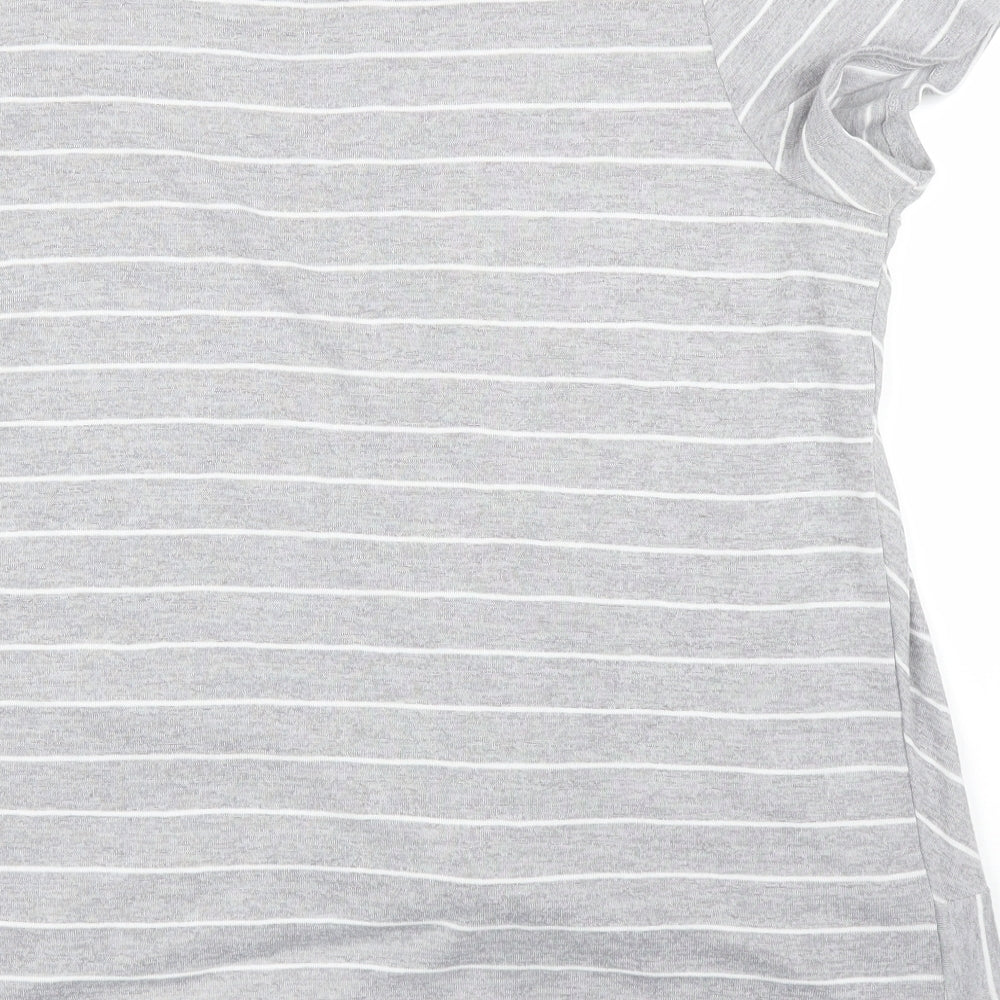 George Womens Grey Striped  Basic T-Shirt Size 18