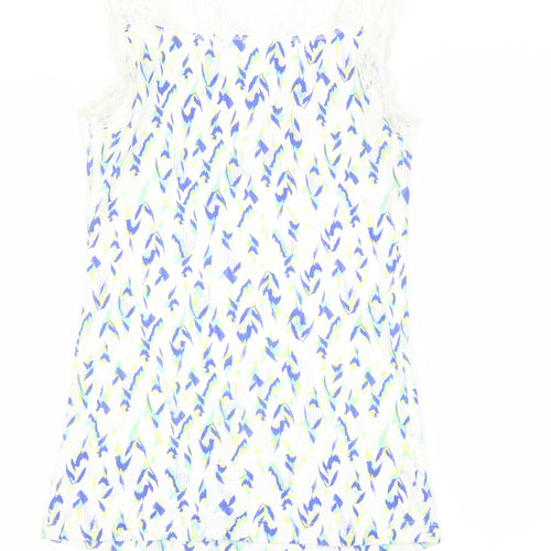 F&F Womens White Geometric  Basic Tank Size 12