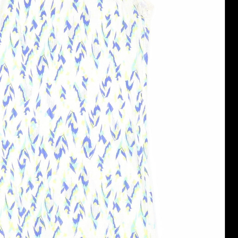 F&F Womens White Geometric  Basic Tank Size 12