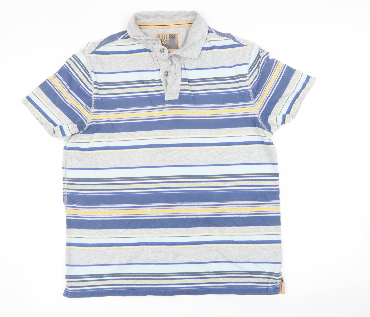 Marks and Spencer Mens Multicoloured Striped   Polo Size L