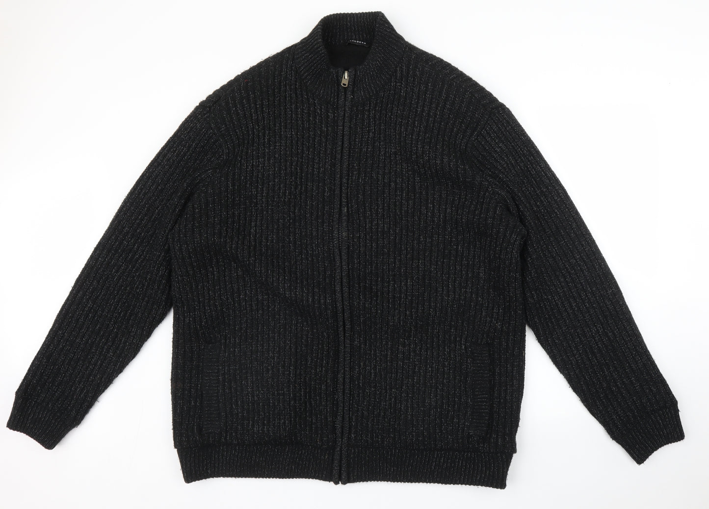 Peacocks Mens Black   Full Zip Jumper Size 2XL