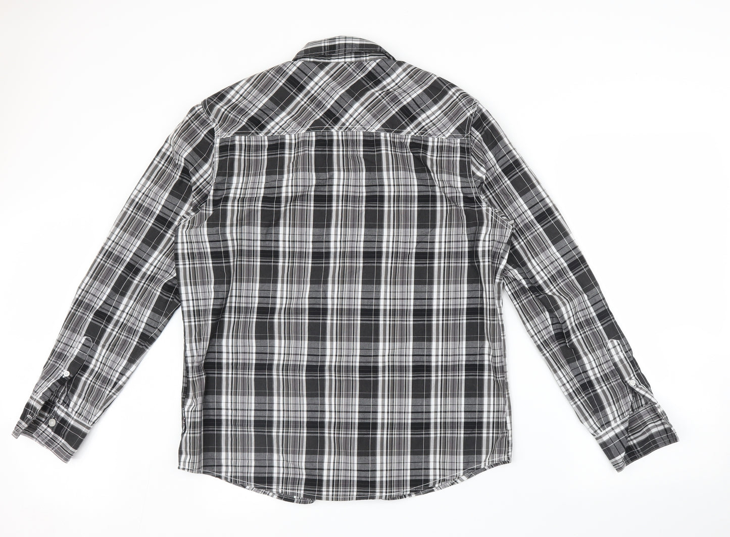 Lee Cooper Mens Black Check   Button-Up Size M