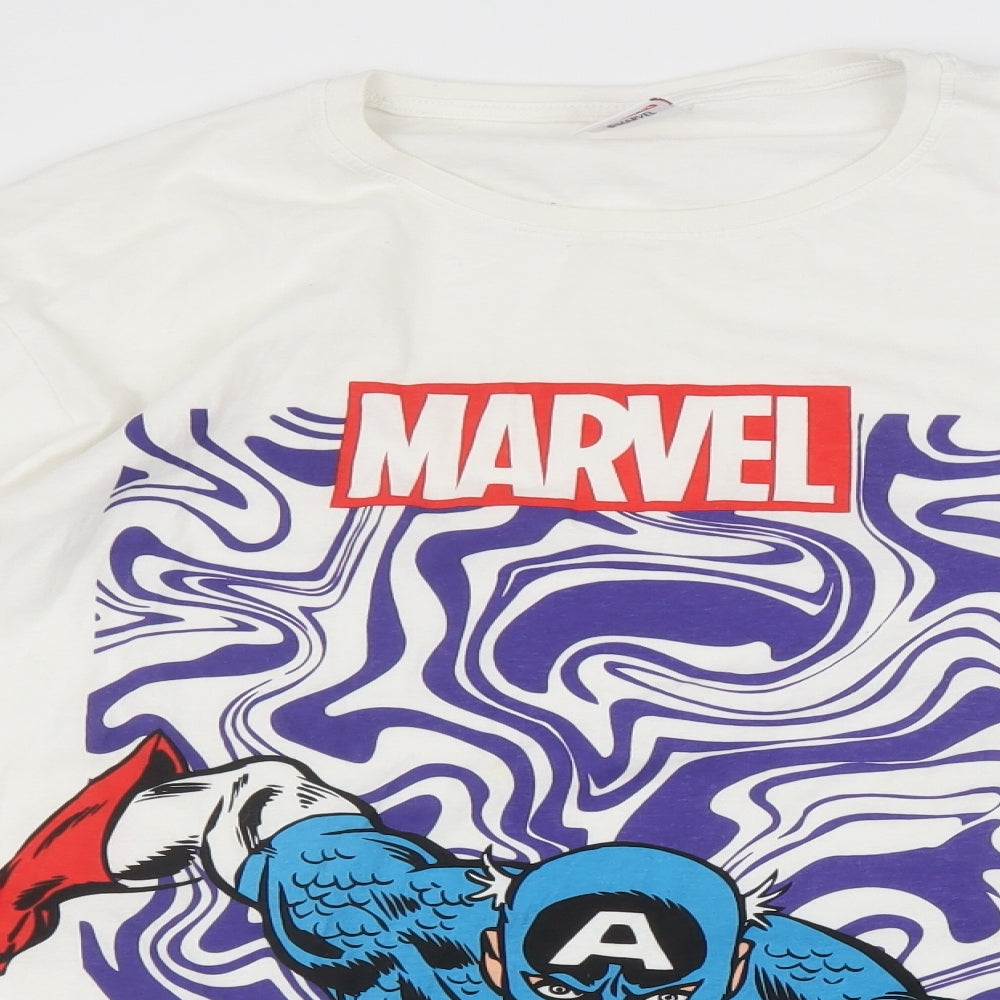 Primark Mens White    T-Shirt Size L  - Marvel