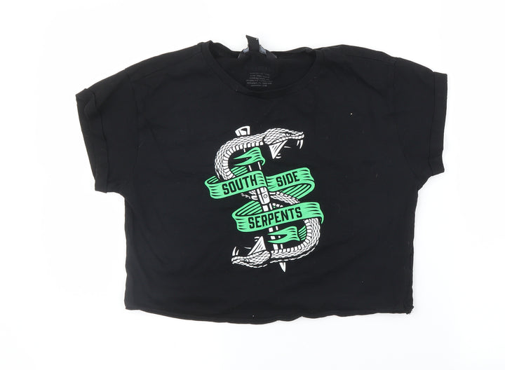 New Look Girls Black Basic T-Shirt Size 12-13 Years