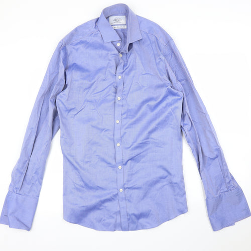 Charles Tyrwhitt Mens Blue    Button-Up Size 36