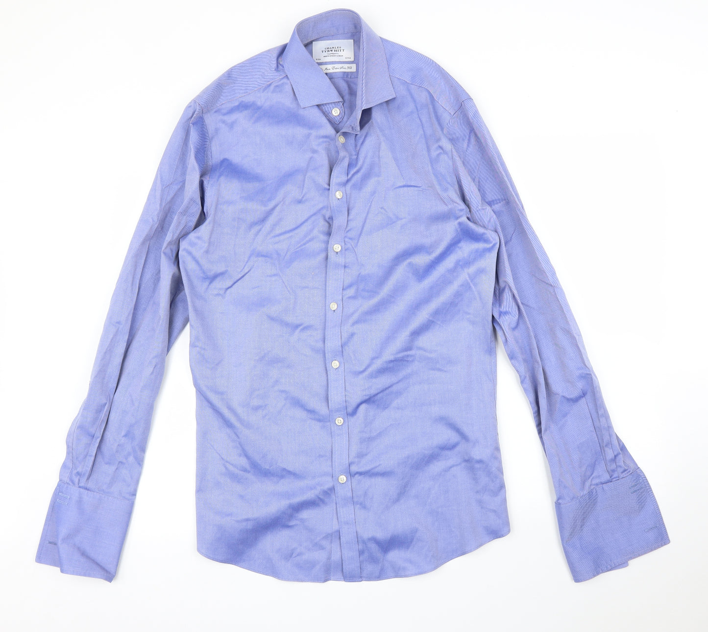 Charles Tyrwhitt Mens Blue    Button-Up Size 36