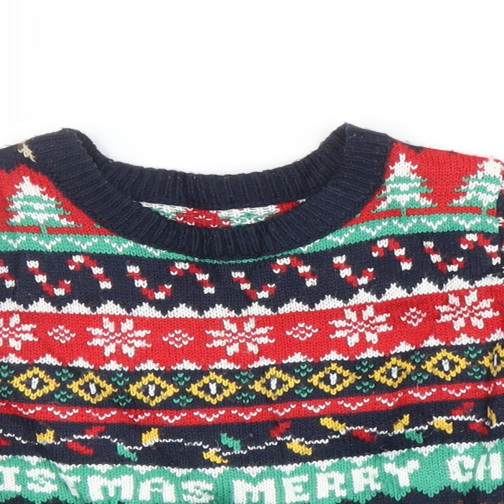 Matalan Boys Multicoloured Geometric  Pullover Jumper Size 2-3 Years  - Christmas Jumper