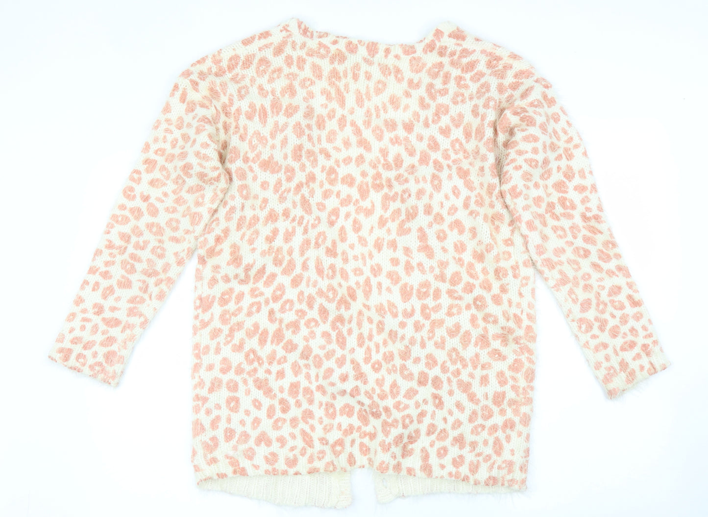 TU Womens Pink Animal Print  Cardigan Jumper Size 12