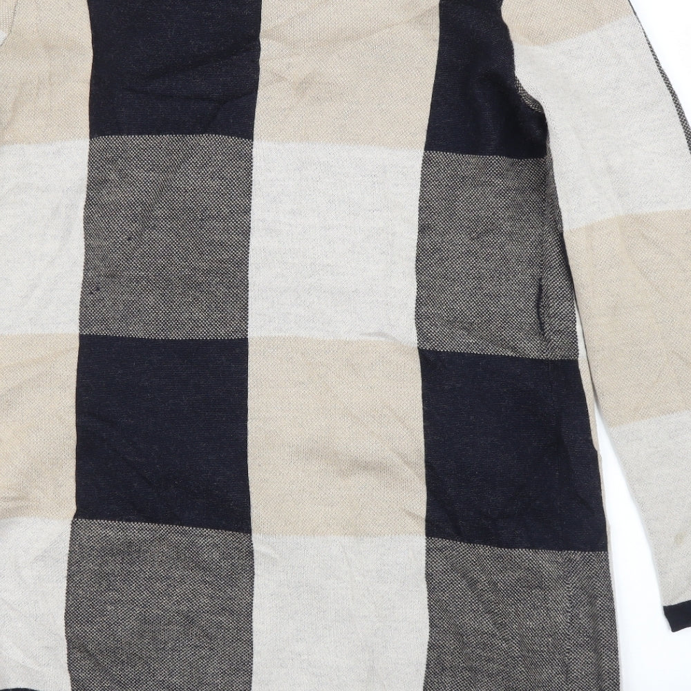 viyena Womens Multicoloured Check  Cardigan Jumper Size L