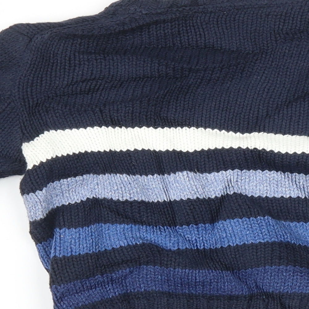 Ralph Lauren Boys Blue Striped  Pullover Jumper Size 3 Years