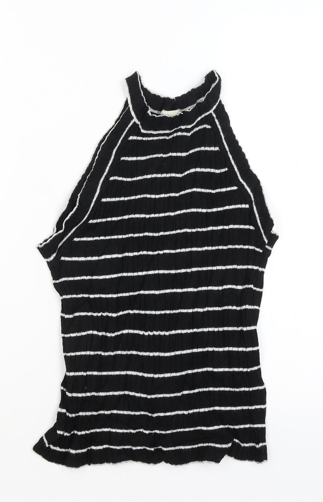 Lottie Womens Black Striped  Basic Tank Size 12