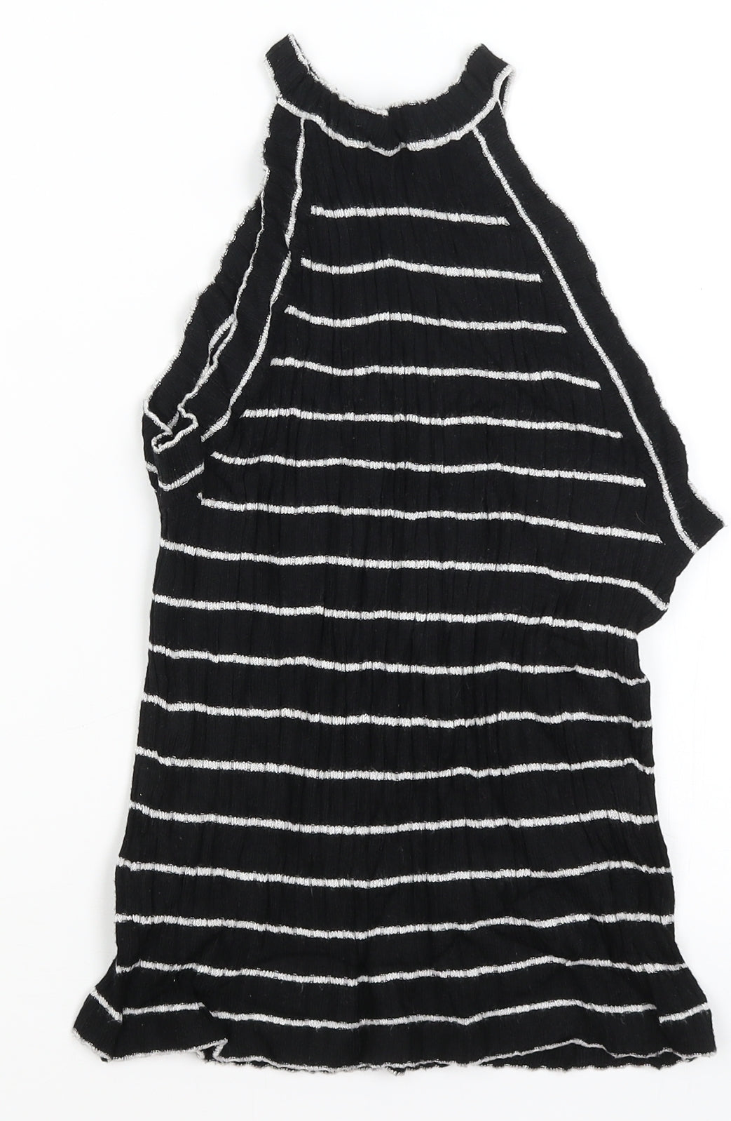 Lottie Womens Black Striped  Basic Tank Size 12