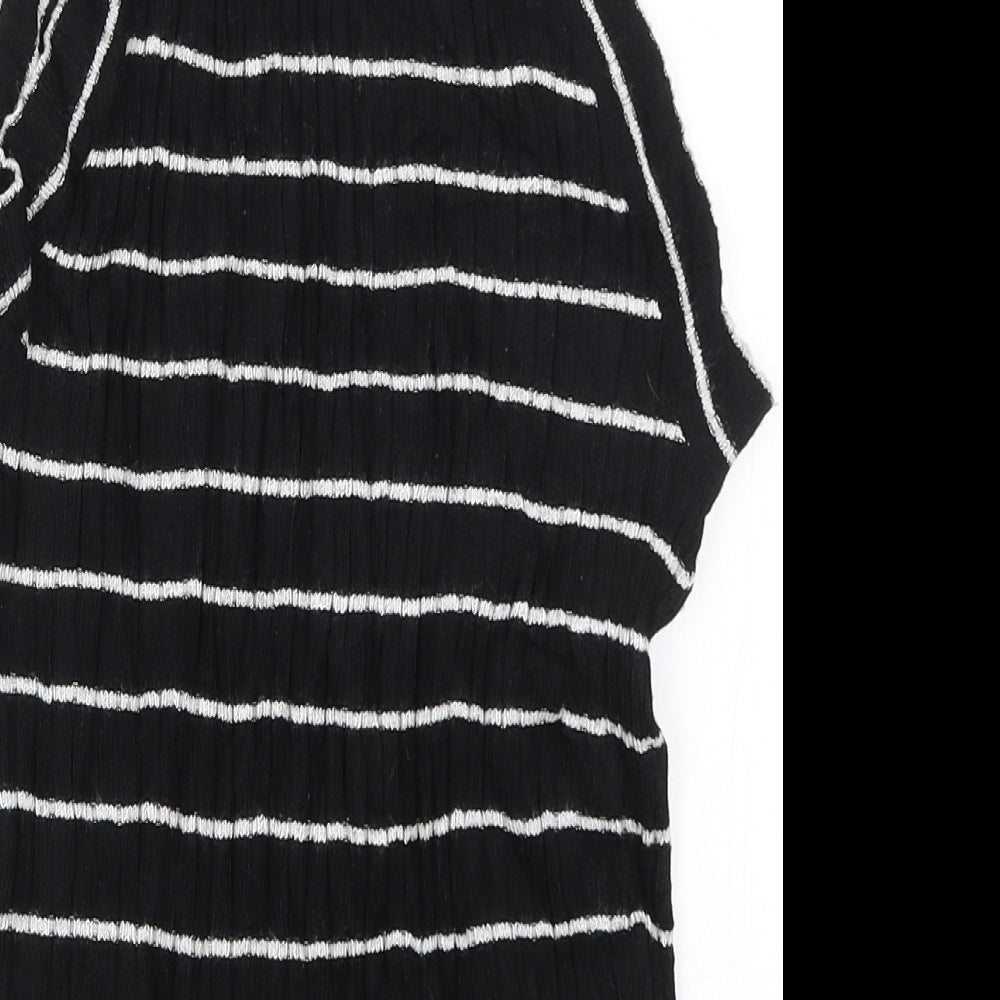 Lottie Womens Black Striped  Basic Tank Size 12