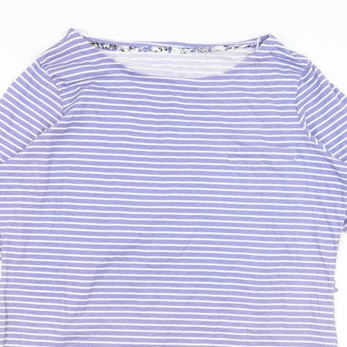 F&F Womens Blue Striped  Basic T-Shirt Size 16