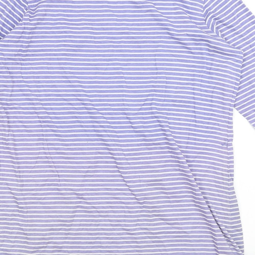 F&F Womens Blue Striped  Basic T-Shirt Size 16