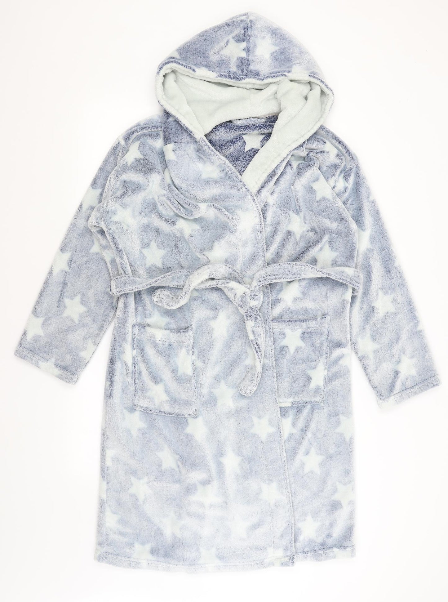 M&S Womens Blue Solid  Kimono Gown Size 16  - Stars