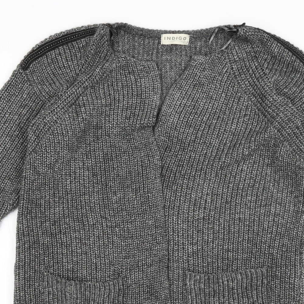 M&S Womens Grey   Cardigan Jumper Size 10