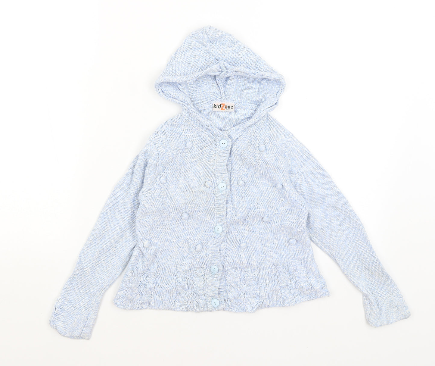 Kid Zone Girls Blue   Cardigan Jumper Size 6-7 Years