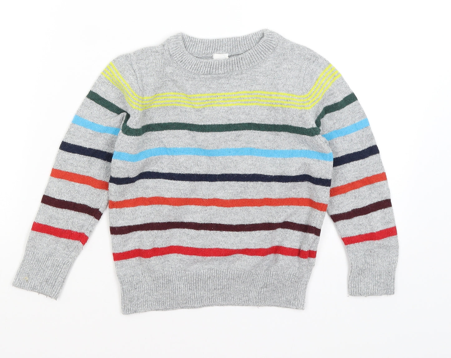 Baby Gap Boys Grey Striped  Pullover Jumper Size 5 Years