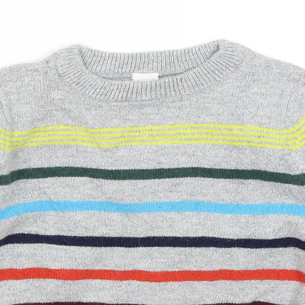 Baby Gap Boys Grey Striped  Pullover Jumper Size 5 Years