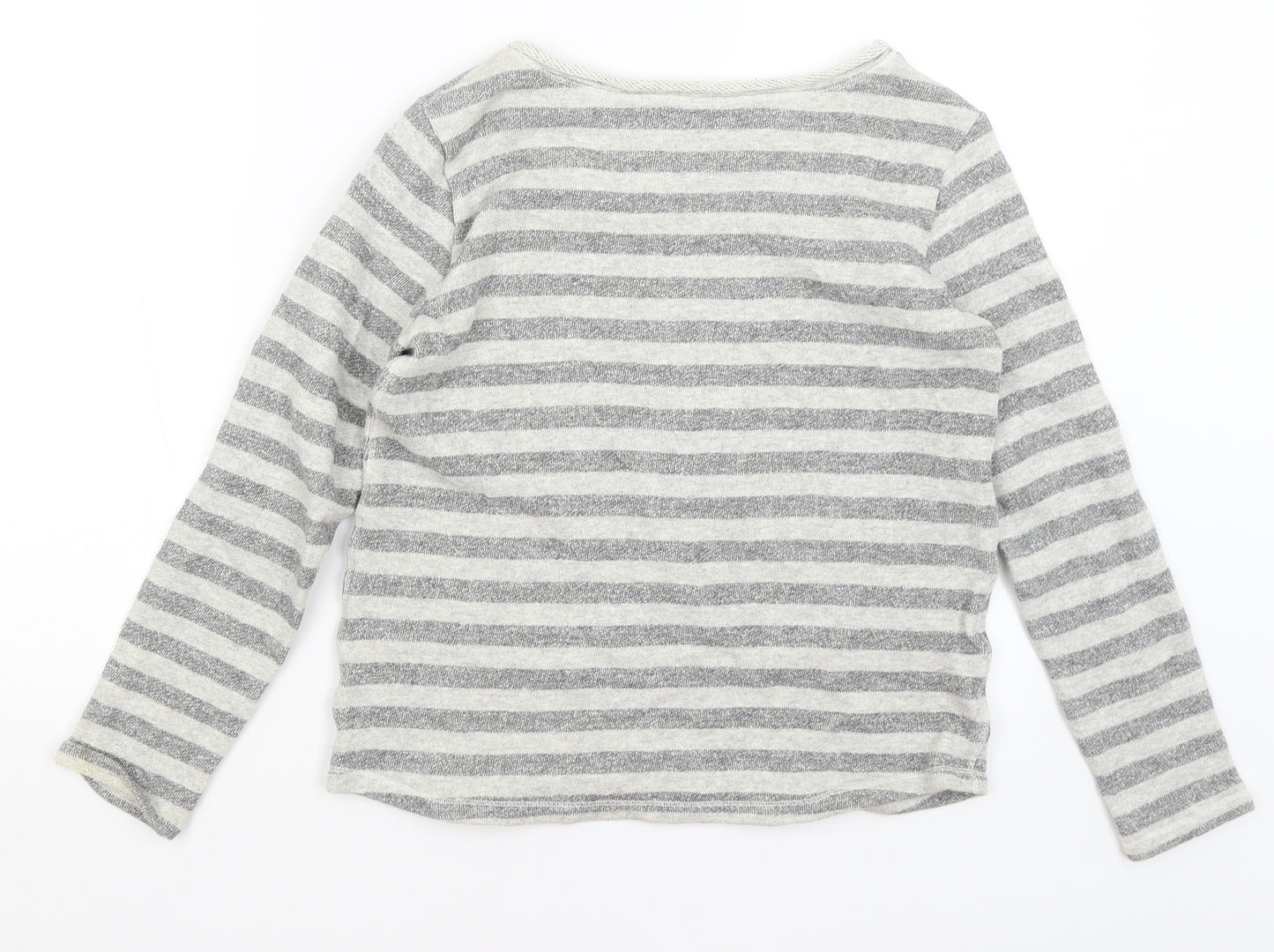Sandro Womens Grey Striped  Basic T-Shirt Size S