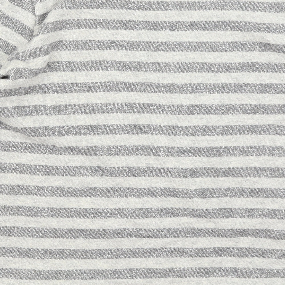 Sandro Womens Grey Striped  Basic T-Shirt Size S