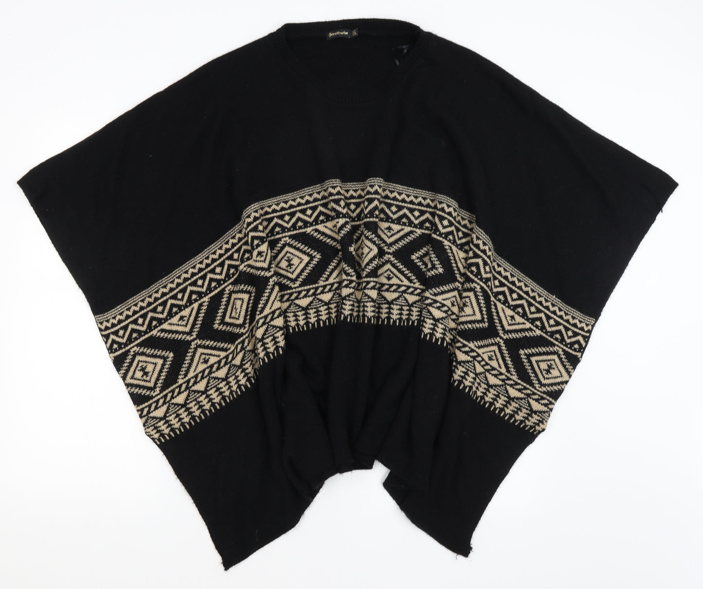 Astradivarius Womens Black Geometric  Shrug Jumper Size M