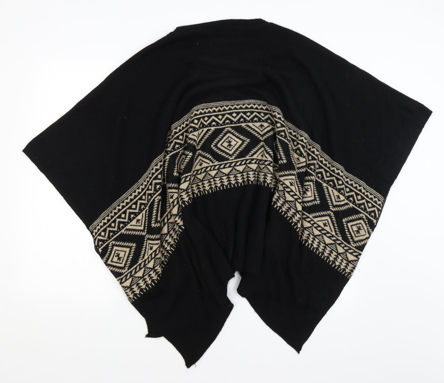 Astradivarius Womens Black Geometric  Shrug Jumper Size M