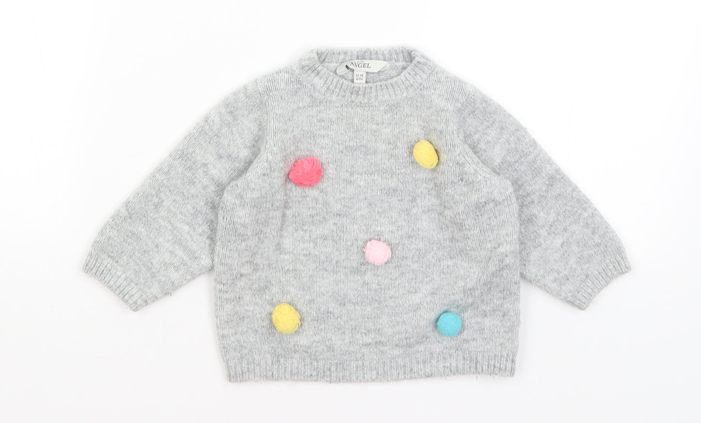 E-vie Angel Baby Grey   Pullover Jumper Size 12-18 Months
