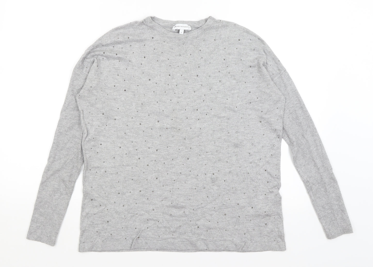 Warehouse Womens Grey   Basic T-Shirt Size 8