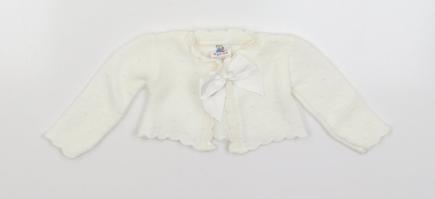 Angel Kids Baby White   Cardigan Jumper Size 0-3 Months