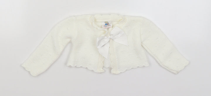 Angel Kids Baby White   Cardigan Jumper Size 0-3 Months