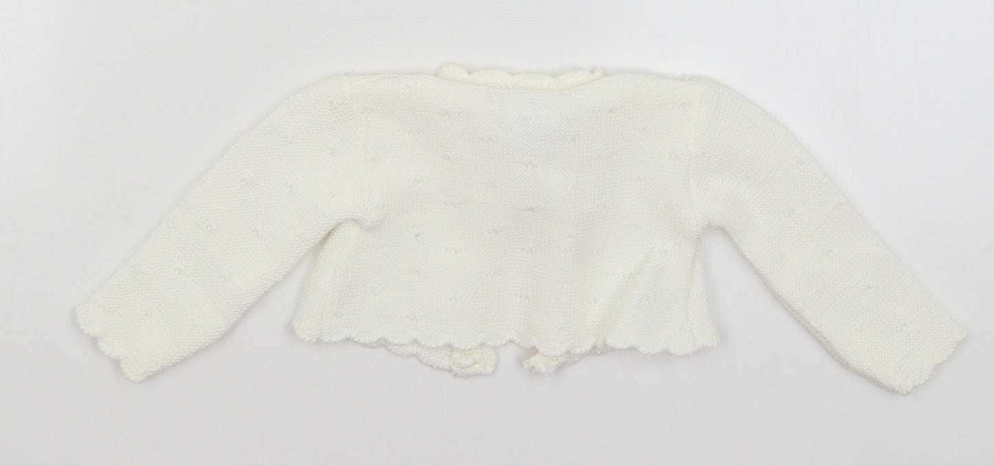 Angel Kids Baby White   Cardigan Jumper Size 0-3 Months